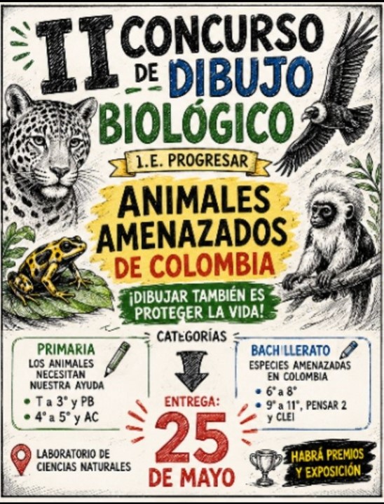 El área de ciencias naturales invita a todos los estudiantes a participar en el II Concurso de Dibujo Biológico, un espacio donde el arte, la ciencia y la conservación se unen para visibilizar la biodiversidad.